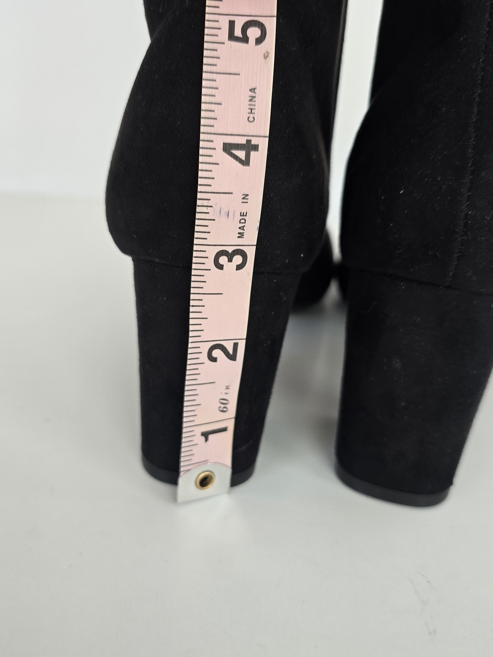 Calvin Klein Candace Black Knee-High Block Heel Boots with Gold Buckle - Picture 5 of 7